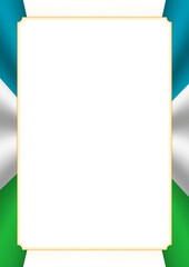 Vertical  frame and border with Uzbekistan flag