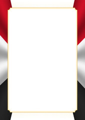 Vertical  frame and border with Yemen flag