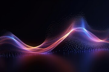 Fototapeta na wymiar Visualization of sound waves. Abstract futuristic background with colorful glowing neon moving high speed wave lines and bokeh lights. Data transfer concept. Fantastic wallpaper. Generative AI