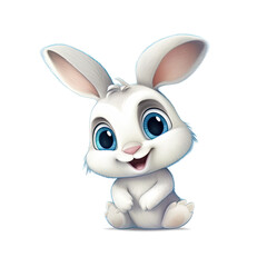 cute rabbit with big eyes AI generative