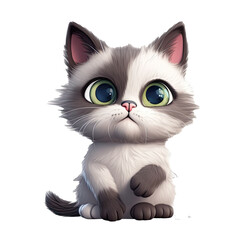 cute cat with big eyes AI generative