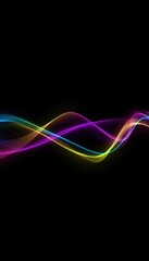Visualization of sound waves. Abstract futuristic background with colorful glowing neon moving high speed wave lines and bokeh lights. Data transfer concept. Fantastic wallpaper. Generative AI