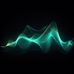 Visualization of sound waves. Abstract futuristic background with colorful glowing neon moving high speed wave lines and bokeh lights. Data transfer concept. Fantastic wallpaper. Generative AI