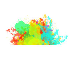 Colorful paint splatters for design