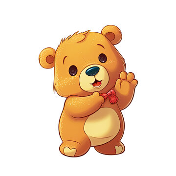 cute bear cartoon character AI generative