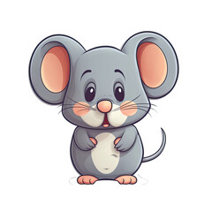 Obraz na płótnie Canvas Cute mouse with big eyes AI generative