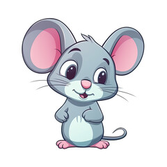Cute mouse with big eyes AI generative