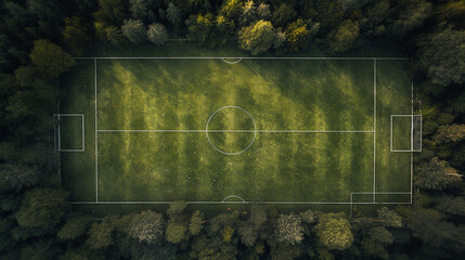 Football field top view . Generative AI