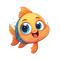 cute fish with big eyes AI generative