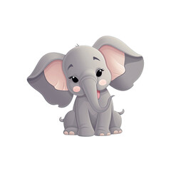 cute elephant with big eyes AI generative