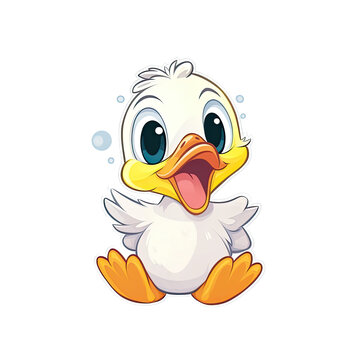 cute duck with big eyes and lips AI generative