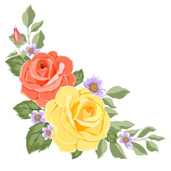 Rose yellow and flowers  vector for decoration , wedding card , innovation
