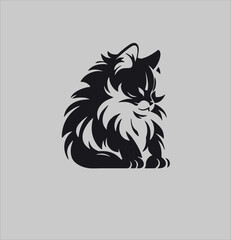 Cat animal logo icon vector, cute cat head illustration design