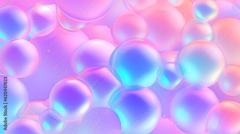 Poster abstract background with colorful bubbles. generative ai