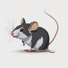 rat, vector, illustration, white background
