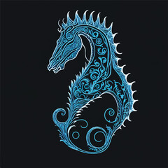 seahorse vector illustration isolated white background