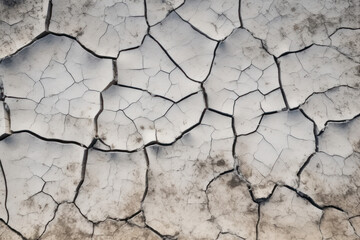 Fototapeta premium Intricate patterns and textures of a cracked concrete surface, showcasing the beauty and character of weathered urban landscapes. Generative AI.