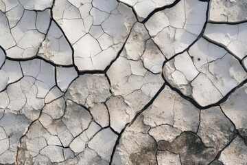 Intricate patterns and textures of a cracked concrete surface, showcasing the beauty and character of weathered urban landscapes. Generative AI.