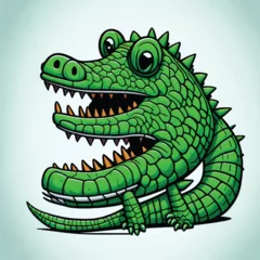 Fototapeten vector illustration of crocodile cartoon isolated white background © Jacky