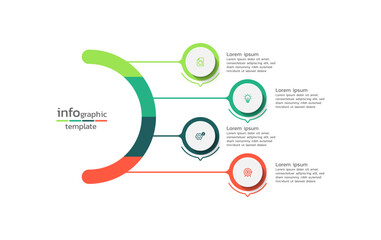 Modern business infographic template  colorful design with 4 step