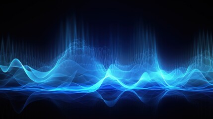 Visualization of sound waves. Abstract futuristic background with colorful glowing neon moving high speed wave lines and bokeh lights. Data transfer concept. Fantastic wallpaper. Generative AI