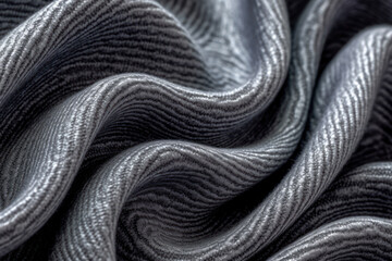Macro shot of a fabric with intricate weaves, folds, or patterns, showcasing its rich texture and visual appeal. Generative AI.