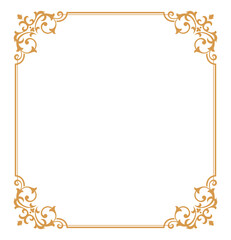 Decorative frame Elegant vector element for design in Eastern style, place for text. Floral golden and white border. Lace illustration for invitations and greeting cards.