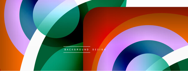 Fototapeta premium Creative geometric wallpaper. Minimal abstract background. Circle wave and round shapes composition vector illustration for wallpaper banner background or landing page
