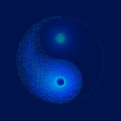  the Eight Diagrams and yin yang symbol on blue