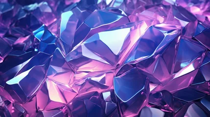 Foto op Plexiglas purple crystal gemstone pile background © Meow Creations