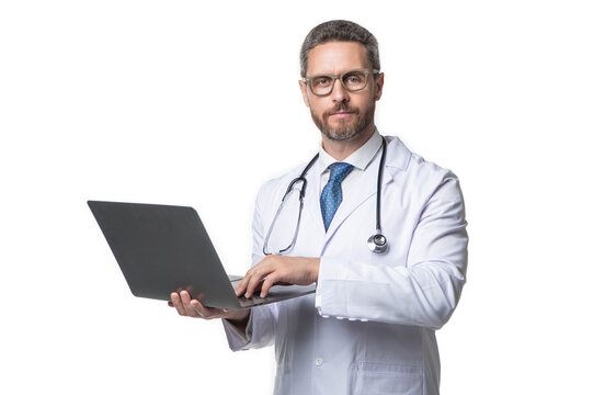 doctor presenting emedicine on background. image of emedicine and doctor man