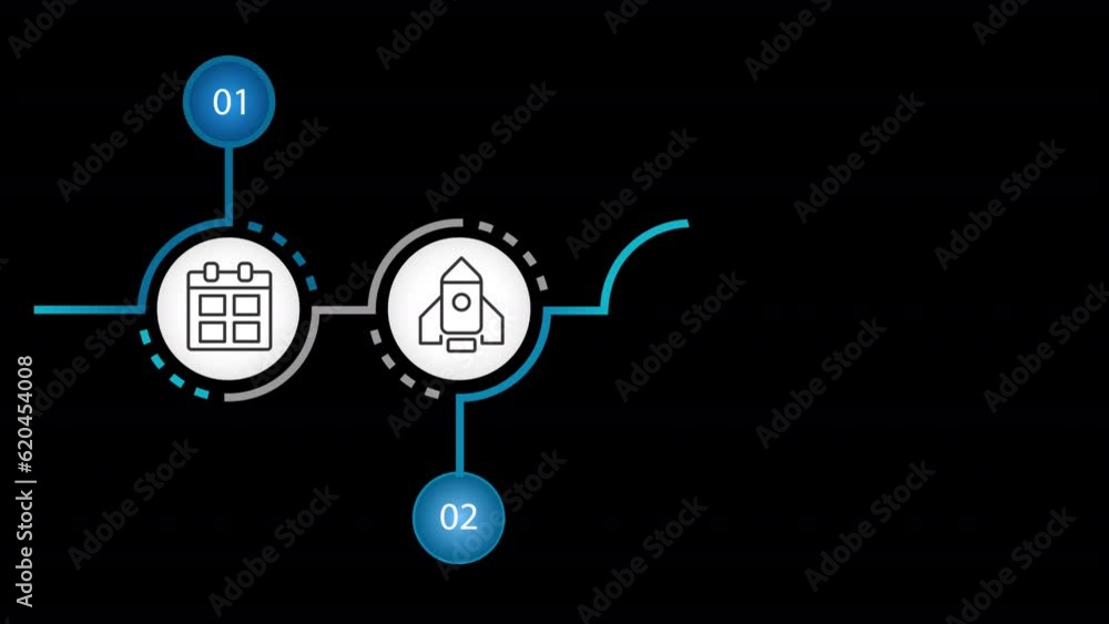 Poster animated mvp launch infographic. product development. looped hd info chart footage on black with alp