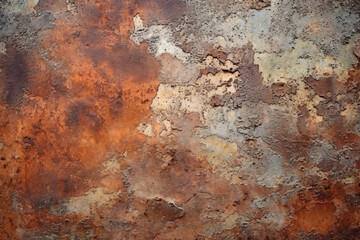 Obraz na płótnie Canvas Close-up of rusted or corroded metal surfaces with a gritty texture, creating a grunge aesthetic. Generative AI.