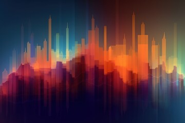 Visualization of sound waves. Abstract futuristic background with colorful glowing neon moving high speed wave lines and bokeh lights. Data transfer concept. Fantastic wallpaper. Generative AI