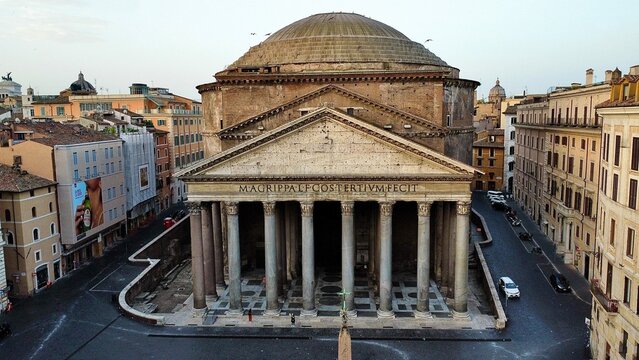 drone photo Pantheon Rome Italy europe