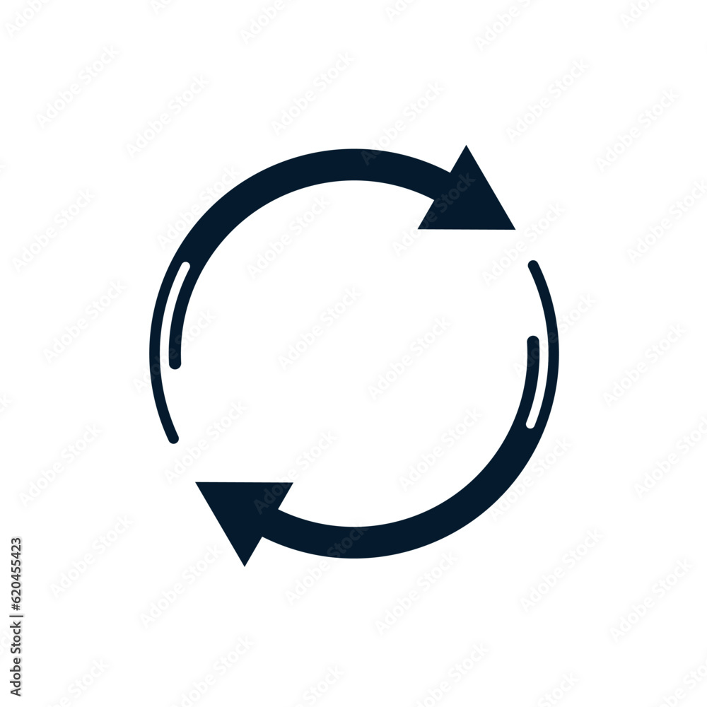 Aufkleber arrow in a circle. fast update concept. vector icon isolated on white background.