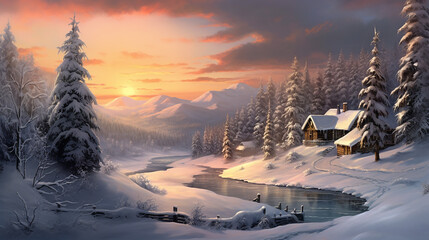 Winter morning background. 