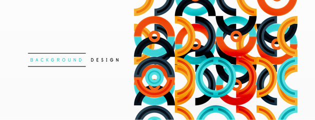 Obraz premium Colorful circle abstract background with vibrant and eye-catching design that incorporates a variety of different shades and hues creating a swirling, dynamic effect