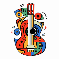 Obraz na płótnie Canvas acoustic guitar illustration