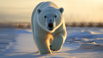 Obraz na płótnie Canvas Image of polar bear survival in the changing Arctic, Generative Ai