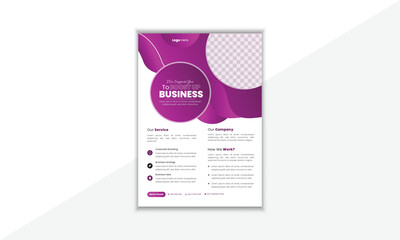 Modern And Professional Corporate Business Flyer Design Template With Vector Shape And Colorful Background 