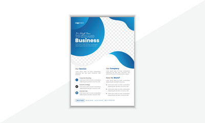 Modern And Professional Corporate Business Flyer Design Template With Vector Shape And Colorful Background 