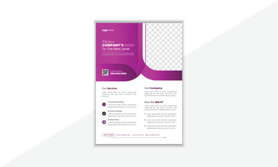Modern And Professional Corporate Business Flyer Design Template With Vector Shape And Colorful Background 