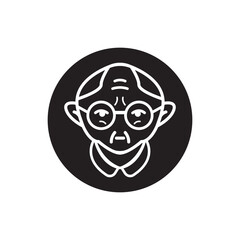 Elderly people icon logo vector illustration template design.