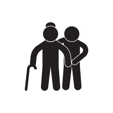Elderly people icon logo vector illustration template design.