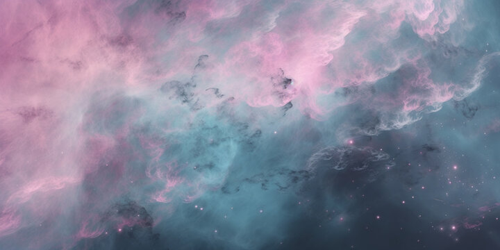 abstract pastel pale blue pink galaxy nebula background
