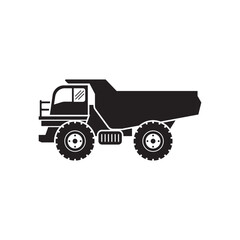 Obraz premium Dump truck icon.vector illustration logo design.