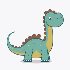 cute brontosaurus cartoon vector