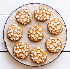 Almond cookies. Vegetarian food. Dessert. Homemade cakes.