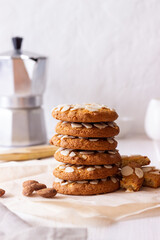 Almond cookies. Vegetarian food. Dessert. Homemade cakes.